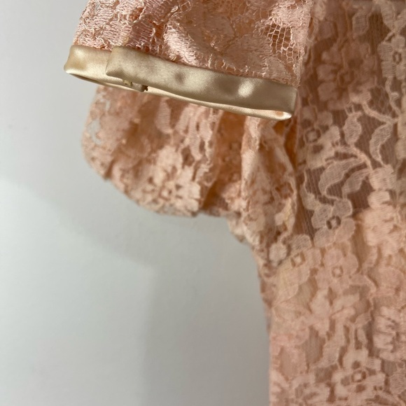 Vintage 50's Small Pink Lace Full Sweep Hollywood Maisel Style‎ Cocktail Dress - Picture 5 of 14